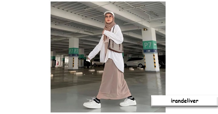 OOTD Casual Chic dengan Dress Midi dan Hijab dengan Topi Baseball